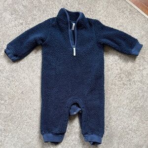 Navy Sherpa Fleece One-Piece for Kids